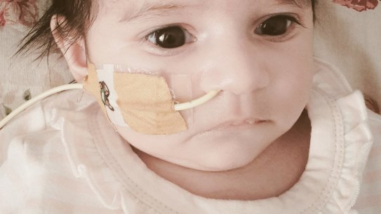 Amelia Khan suffered brain damage and is being fed through a tube. 