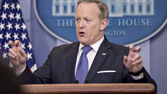 "If you look at the president's tweet, he said very clearly, quote, 'wire tapping' — in quotes," Spicer said. 