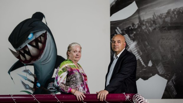 CEO of Academy of Interactive Entertainment Ltd Vicki De Margheriti, and chairman and CEO of AIE John De Margheriti, at Watson's Canberra Technology Park. 
