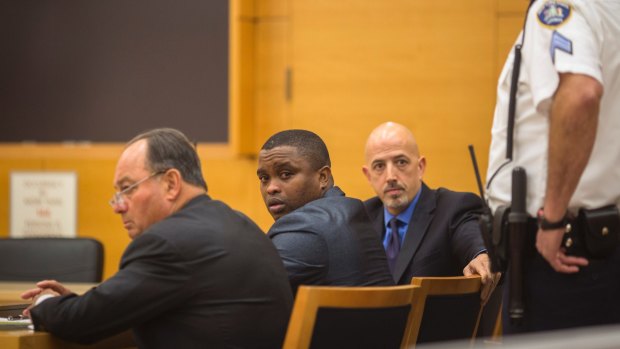 November 2017: Officer Wayne Isaacs, centre, is found not guilty in the July 2016 shooting death of Delrawn Small, an unarmed black man, in New York.
