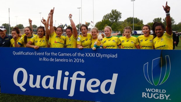 Victorious: The Australian Women's Sevens has qualified for the 2016 Olympics.