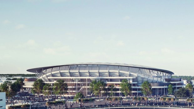 An artist's impression of what the new Allianz Stadium will look like. The stadium is built entirely on SCG Trust lands.