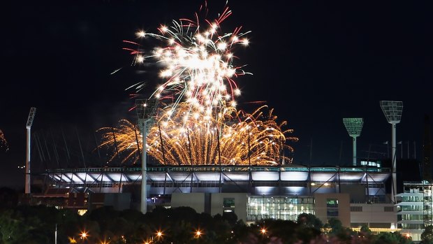Fireworks over the MCG on New Year's Eve. 