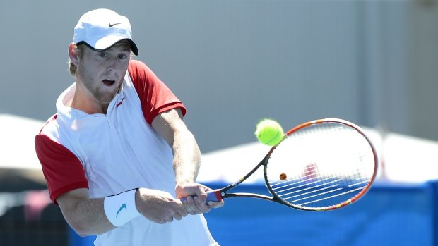 Luke Saville was dominant in a straight sets semi-final win over Robin Stanek at the Canberra International on Saturday. 