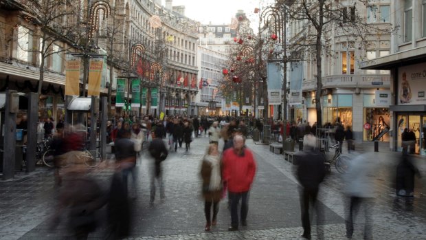 File image of the shopping street called the Meir in Antwerp, Belgium. 