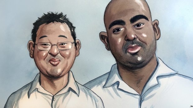 An artist's impression of Andrew Chan and Myuran Sukumara.