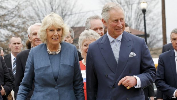 Britain's Prince Charles and Camilla, Duchess of Cornwall arrive at the Kentucky Center for African American Heritage in Louisville.