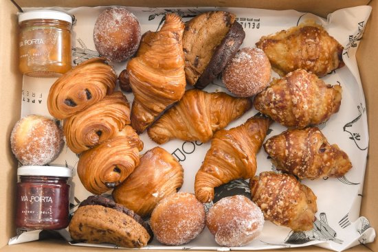 Via Porta bakes its own pastries and supplies them to other cafes.