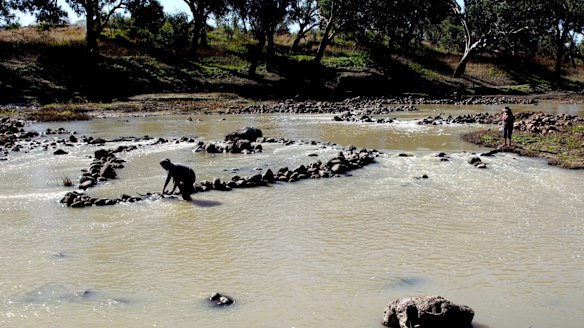 The Brewarrina fish traps on the Barwon River and also known in the local Aboriginal language as Ngunnhuare are estimated to be over 40000 years old. 