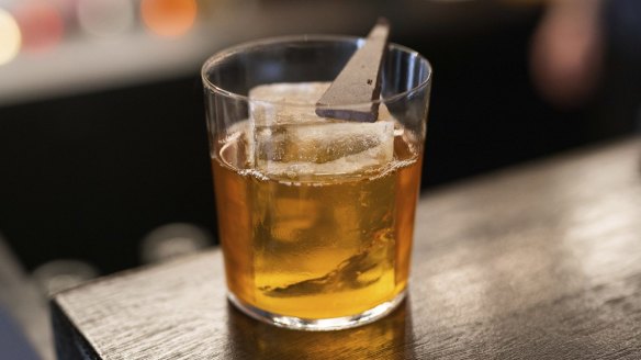 The Yin Yang Milk Punch cocktail, inspired by a popular Hong Kong drink of coffee and tea.