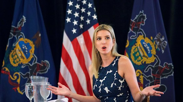 Donald Trump's daughter Ivanka during a "Coffee with Ivanka"  event at Spring Mill Manor in Ivyland, Pennsylvania.