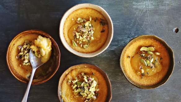 Blitz the lemon rind and sugar together in Katrina's lemon self-saucing puddings.