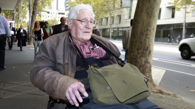 Robert Kingsley Whitehead outside the Melbourne Magistrates Court earlier this year. 