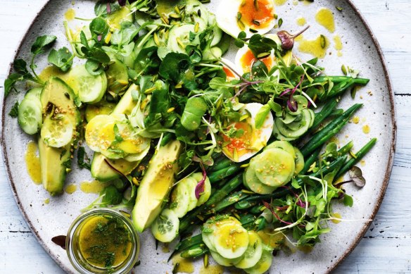 It's easy to eat your greens in this soft-boiled egg salad.