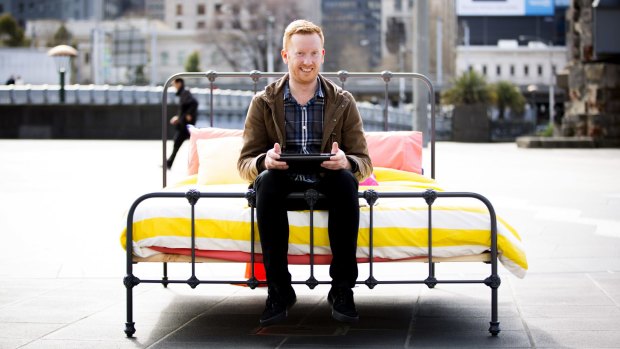 Luke McGregor warms up the bed for ABC's <i>Luke Warm Sex</i>.