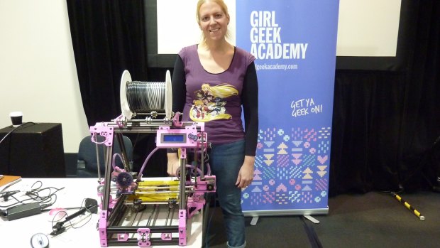 3D craft-printing enthusiast April Staines and her 'kawaii' printer.