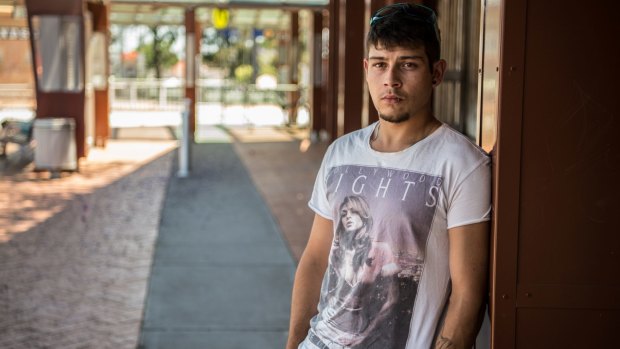 Darren Cini, 19, at Windsor Train station. 