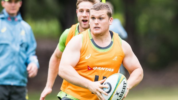Future assured: Tom Robertson takes part in a Wallabies training session.