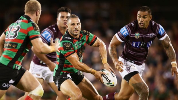 Moving on: Robbie Farah in action during his club debut for the Rabbitohs at the weekend.