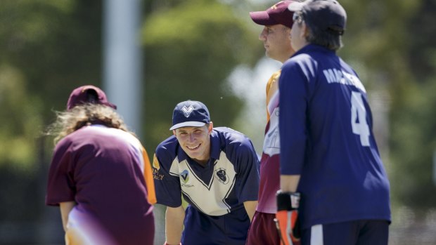 Chrissy Brincat of Queensland prepares to bat during Victoria vs Queensland, at the 33rd Australian National Blind Cricket Championships, Princes Park, Carlton, Melbourne. 