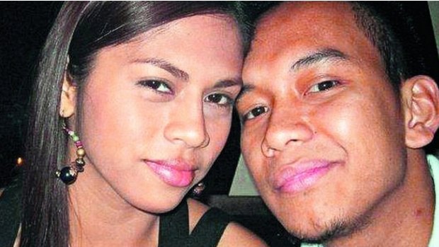 Roy Tabalbag with his former girlfriend Geecy Rebucas.