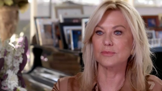 Barely any make-up: Kerri-Anne Kennerley as she appears in Channel Seven's <em>Sunday Night</em> program.