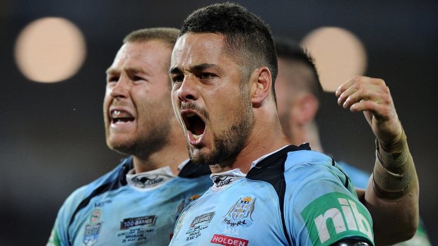 Back in blue: Returned NRL star Jarryd Hayne is talking up a recall to State of Origin following his last appearance for the New South Wales Blues in 2014.