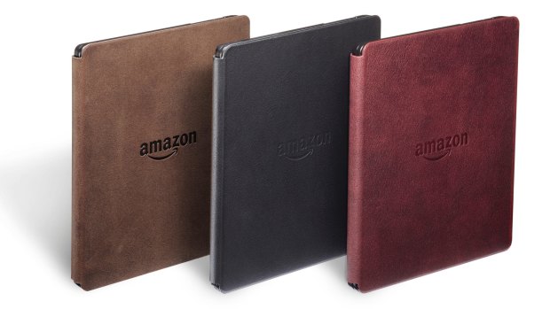 The included leather cover comes in a choice of three styles, and also boosts the Kindle's battery.