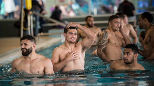 Penrith Panthers recovery session at Nepean Aquatic Centre.