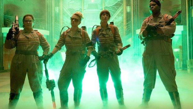 The first official photo from the new <i>Ghostbusters</i> movie. 