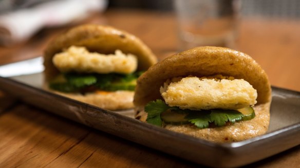 Spelt and seed steamed bun at Transformer, Melbourne.