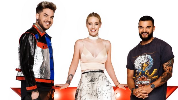 <i>The X-Factor</i> featuring (from left)  American singer Adam Lambert, rapper Iggy Azalea and Guy Sebastian, has been axed..