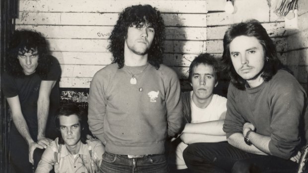 Cold Chisel in 1978: Ian Moss (left), Don Walker, Jimmy Barnes, Steve Prestwich and Phil Small.