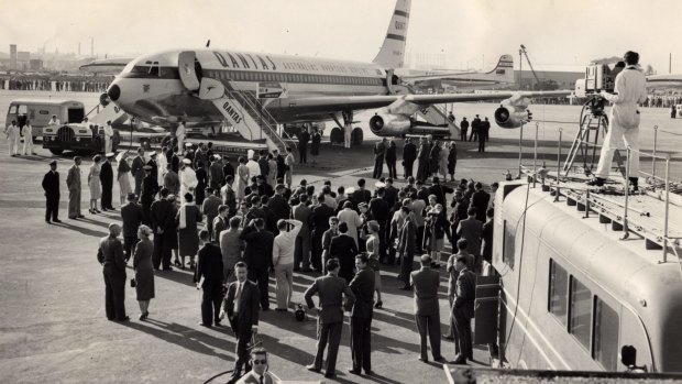 Delivery of the first Boeing 707 to Sydney Airport, 2 July 1959.