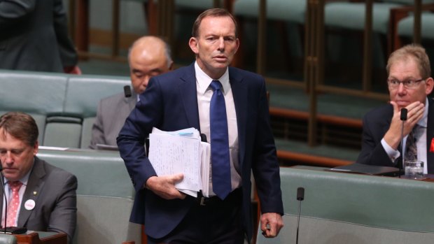Tony Abbott during question time on Thursday.
