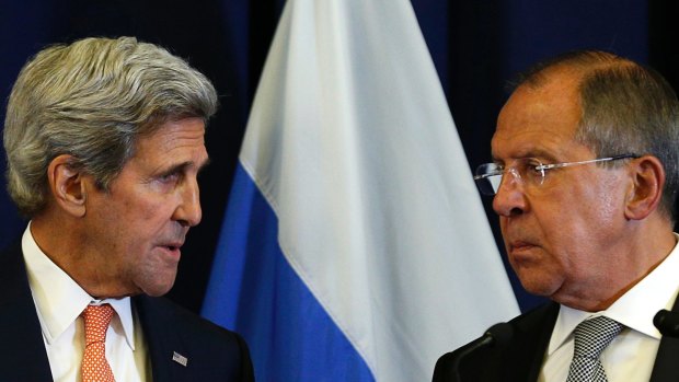 Diplomatic failure: US Secretary of State John Kerry and Russian Foreign Minister Sergei Lavrov.