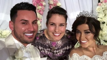 Salim and Aysha Mehajer with Missy Higgins, centre, who sang at the wedding.