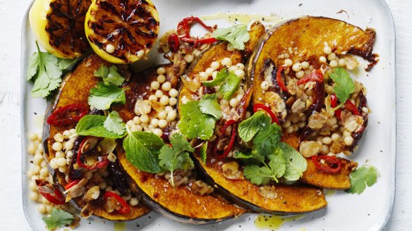 Roast pumpkin and cous cous salad.