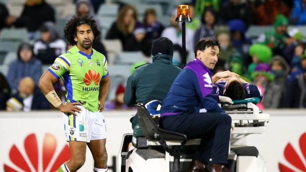 Dropped him: Senior NRL review official Bernard Sutton has taken the bullet for failing to send off Sia Soliola for last weekend's sickening hit on Melbourne's Billy Slater.