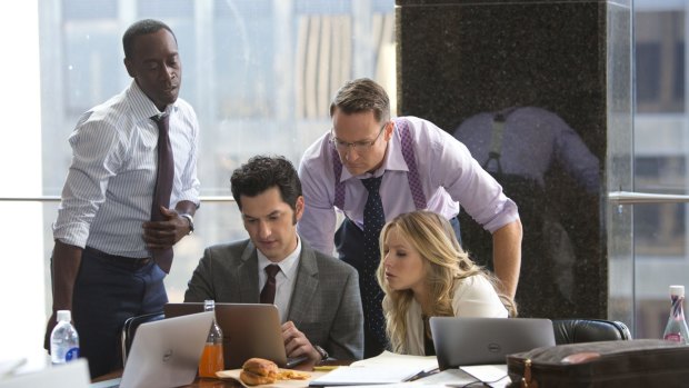 Sneak attack: Josh Lawson, second from right, in House of Lies.