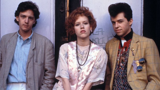 Andrew McCarthy, Molly Ringwald and Jon Cryer in Pretty In Pink. 