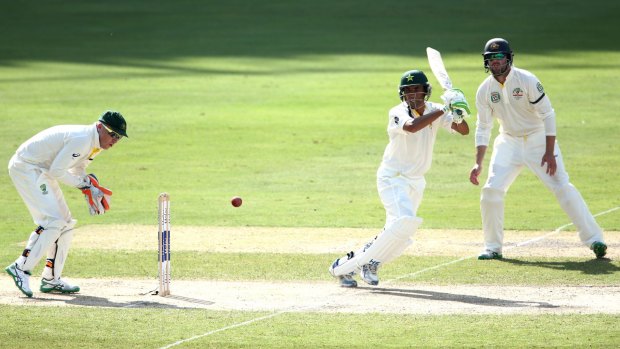 Run machine: Younis Khan on the way to his 25th Test century.
