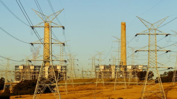 High voltage transmission lines running from Liddell Power Station, a coal-fired poewr station slated for closure in a little over five years