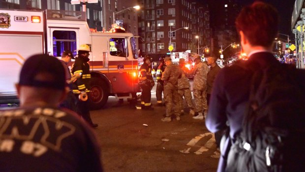 The aftermath of the explosion in New York's Chelsea neighbourhood on Saturday night.