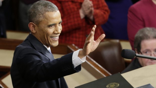 Barack Obama waves before giving his State of the Union address last year. This year's will be his last.