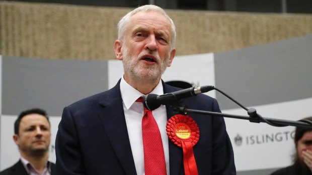 Britain's Labour Party leader Jeremy Corbyn says people have had enough of "austerity politics".