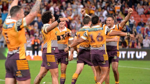 Captain precarious: Broncos skipper Justin Hodges (right) is in danger of missing the NRL grand final.