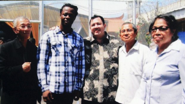Okwudili Ayotanze (second from left) is on death row with Australians Andrew Chan and Myuran Sukumaran. 