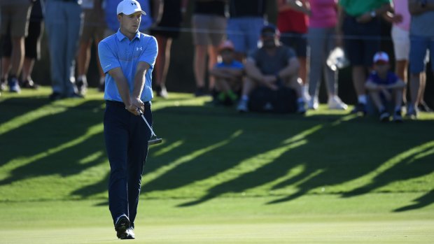 Putting woes: Jordan Spieth struggles on the greens at the Australian Golf Club