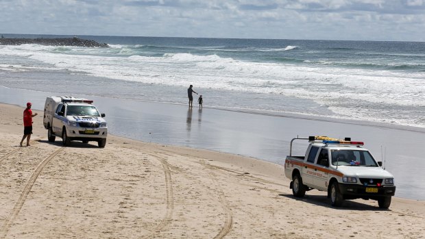 Deserted: Shelly Beach on Monday morning after a surfer was killed by a shark.
